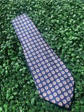 Vintage 40s 50s Superba Cravats Continental blue & white diamond rayon tie